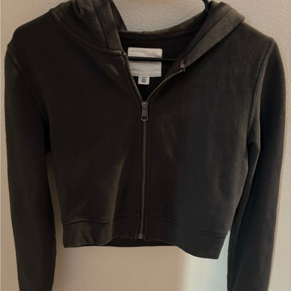 American Eagle Outfitters Black Zip-Up Jacket